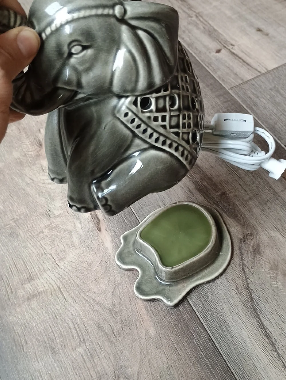 Ceramic Elephant Wax Warmer - Decorative Lantern Night Light